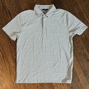 Men's Striped Polo Shirt - Gray